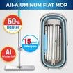 1 set Mop Pads Aluminum Flat Mop and Bucket Set with Wringer Foldable Silicone Mop Head No Electricity Needed Floor Cleaning