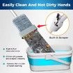 1 set Mop Pads Aluminum Flat Mop and Bucket Set with Wringer Foldable Silicone Mop Head No Electricity Needed Floor Cleaning