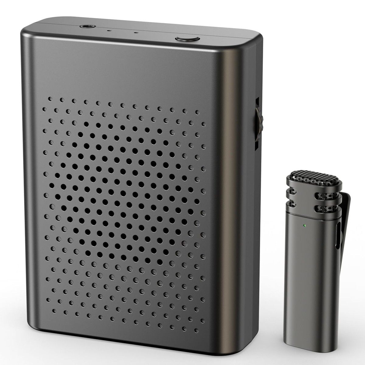 Wireless Voice Amplifier with Wireless Lavalier Lapel Microphone,PA System Portable Speaker Cordless Condenser Recording Mic for Teacher,Streaming