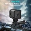 Portable Action Camera Hotspot WiFi Cameras 1080P HD Mini Sport Camera Microphone and Holder for Home Indoor Outdoor