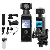 4K HD Action Camera with 1.3 Inch CMOS Sensor Mini Video Audio Pocket Cam 270 Degree Rotation Camera with 32GB Waterproof Case, Motorcycle Mount