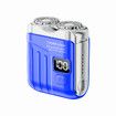 Blue Magnetic Electric Shaver Mini Rechargeable Portable Washable Beard Razor for Men Super Clean