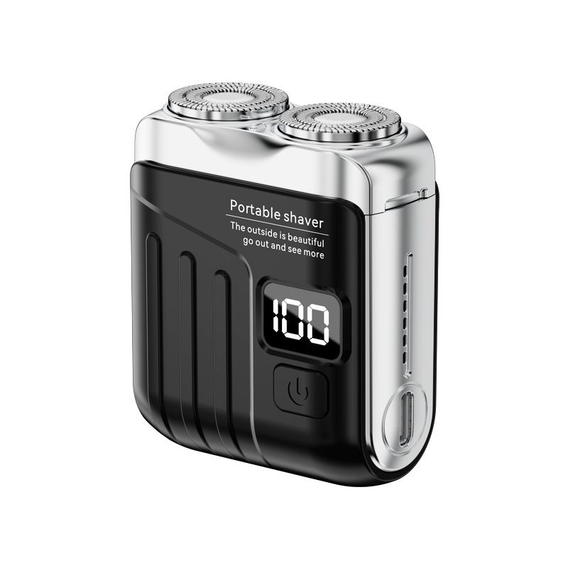 Black Magnetic Electric Shaver Mini Rechargeable Portable Washable Beard Razor for Men Super Clean