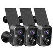 Solar Security Cameras Wireless Outdoor,Battery Powered 3K 4MP Surveillance Indoor WiFi Smart Cameras,Motion Detection,Night Vision,2 Way Audio (3Pack)