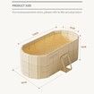 120 CM Foldable Bathtubs,Portable Freestanding Bathtubs with Lid, Hot Bath and Ice Bath Tub, Home SPA Soaking Bathtub for Adults Children Easy Storage