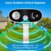 Solar Ultrasonic Animal Repellent Outdoor, Repellent Devices Motion Detection, Waterproof Mouse Repeller Deterrent with LED Lights for Yard Farm Garden