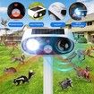 Solar Ultrasonic Animal Repellent Outdoor, Repellent Devices Motion Detection, Waterproof Mouse Repeller Deterrent with LED Lights for Yard Farm Garden