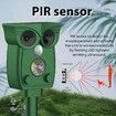 Ultrasonic Animal Repeller, Outdoor Repeller for Animals, Repels Animals Outdoor Such as Cats, Rats, Dogs, Birds, Foxes