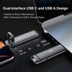 SSK 256GB Dual USB C Flash Drive,2-in-1 Type C+ USB A 3.2 Gen2 Solid State Thumb Drive,Speed Up to 550MB/s Memory Stick Data Storage