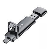 SSK 128GB Dual USB C Flash Drive,2-in-1 Type C+ USB A 3.2 Gen2 Solid State Thumb Drive,Speed Up to 550MB/s Memory Stick Data Storage