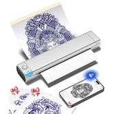 Phomemo M08F Wireless Tattoo Transfer Stencil Printer,Thermal Tattoo Machine with 10pcs Free Stencil Paper,Compatible with Smartphone PC Silver