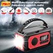 12000mAh Emergency Hand Crank Portable Solar Radio AM/FM/NOAA Weather Radio with 2 Solar Panels,SOS Alarm,Flashlight,Phone Charger,Compass,Reading Lamp,Red