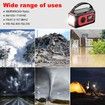12000mAh Emergency Hand Crank Portable Solar Radio AM/FM/NOAA Weather Radio with 2 Solar Panels,SOS Alarm,Flashlight,Phone Charger,Compass,Reading Lamp,Red