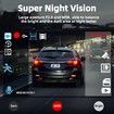 Dual Dash 1080P Cam Front Car Camera Infrared Night Vision Loop Recording G-Sensor 24H Park Park Monitor