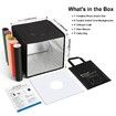 Mini Photo Studio Light Box,Photo Shooting Tent kit,Portable Folding Photography Light Tent,96pcs LED Light and 6 Kinds Double-Sided Color Backgrounds (25x25cm)