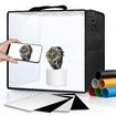 Light Box Photography,Photo Box with 88 High Color Rendering Index LED Lights,6 Color PVC Backdrops,4 Reflection Boards and 1 Diffuser (25x25cm)