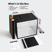 Light Box Photography,Photo Box with 88 High Color Rendering Index LED Lights,6 Color PVC Backdrops,4 Reflection Boards and 1 Diffuser (25x25cm)