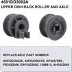 8Pcs 4581DD3002A Upper Dishrack Roller Wheels Assembly Compatible with LG Dishwasher Parts Replaces 4581DD9001B AP4437685 PS3523050 1266813 EA3523050