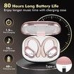 Wireless Earbuds Bluetooth Headphones 80hrs Playback Ear Buds Power Display with Noise Canceling Mic Headsets for Sports/Workout/Running Rose Gold