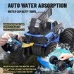 Remote Control Monster Truck All Terrain 4WD Amphibious RC Car and Boat with Water Spray Shooting Waterproof Toy Gift for Kids, Blue