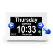 8 Inch Touch Screen Button Clock Seniors Large Fonts Dementia Clocks Clear Display Calendar Voice Reminder Digital Photoframe Elderly Alzheimer Clock