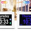 8 Inch Touch Screen Button Clock Seniors Large Fonts Dementia Clocks Clear Display Calendar Voice Reminder Digital Photoframe Elderly Alzheimer Clock