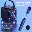 Karaoke Machine Two Wireless Microphone PA System Bluetooth Speaker Bass Treble TF Card USB AUX TV Party Birthday,Blue