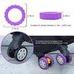 8Pcs Luggage Compartment Wheel Protection Cover,Shock Proof Carry on Luggage Wheels Cover,Wear Resistant and Noise Reducing, Purple