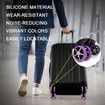 8Pcs Luggage Compartment Wheel Protection Cover,Shock Proof Carry on Luggage Wheels Cover,Wear Resistant and Noise Reducing, Purple