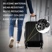 8Pcs Luggage Compartment Wheel Protection Cover,Shock Proof Carry on Luggage Wheels Cover,Wear Resistant and Noise Reducing, Grey