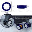 8Pcs Luggage Compartment Wheel Protection Cover,Shock Proof Carry on Luggage Wheels Cover,Wear Resistant and Noise Reducing, Blue