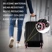 8Pcs Luggage Compartment Wheel Protection Cover,Shock Proof Carry on Luggage Wheels Cover,Wear Resistant and Noise Reducing, Pink