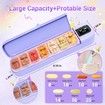 Portable Automatic Pill Dispenser,Smart 7 Day Pill Organizer with Alarm And APP,Weekly Travel Pill Case,For Medicines,Supplements and Vitamins Purple