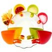 4PC Colorful Table Bowls Clip on Dip Holders,For Tomato Sauce,Salt,Vinegar,Sugar,Spices Party Ware