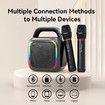 Karaoke Machine 2 Wireless Mics Portable Bluetooth Speaker 50W Handle RGB Lights