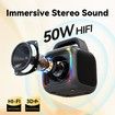 Karaoke Machine 2 Wireless Mics Portable Bluetooth Speaker 50W Handle RGB Lights