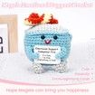 7pcs Emotional Support Dumpster Fire Gift Set Handmade Crochet Desk Accessories Room Decor Funny Gifts