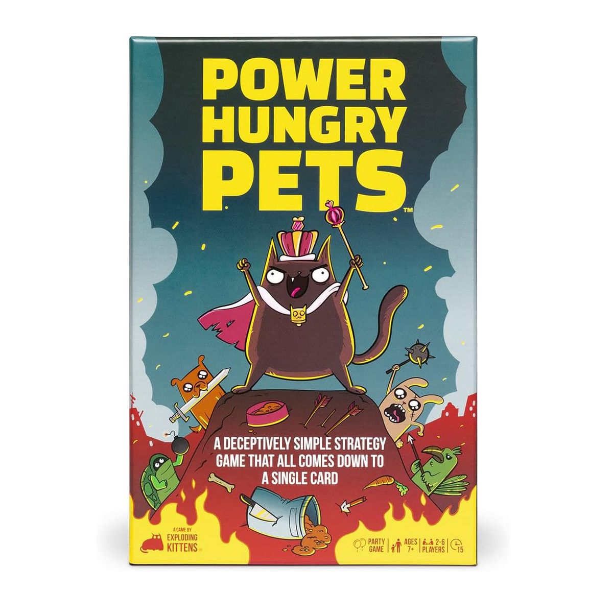 Power Hungry Pets by Exploding Kittens 2-6 Players Ages 7+ 15 Minutes Strategic Card Game for Party & Family Game Night