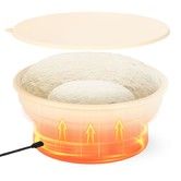 Heated Banneton Bread Proofing Basket 9 Inch Foldable Silicone Sourdough Fermentation Bowl 4 Adjustable Temperature LevelsType C Power Bakery