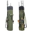 Portable Fishing Rod Bag,Fishing Pole Case Bag with Durable Folding Oxford Fabric,Holds 5 Poles Tackle Color Green