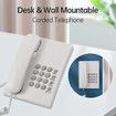 Corded Landline Desk Phone With Big Buttons For The Elderly,Home Office,Hotel,Bathroom Color White
