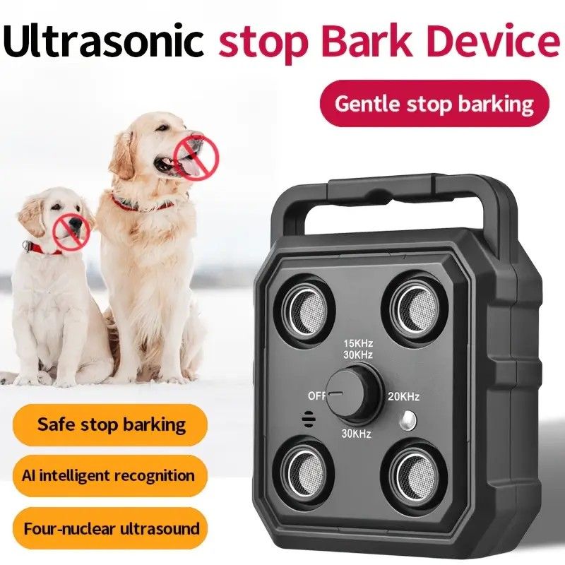 4 Channel Ultrasonic Dog Anti Bark  Device Safe Harmless Type-C AI Intelligent Stop Bark Soundwave Pet Training Barking Control Aid
