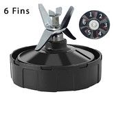 Ninja Blender Replacement Parts, 6 Fins Extractor Blade Assembly Fits Ninja 16oz Cups, Replacement Blade Compatible with Nurti Ninja Blenders Pro BL660