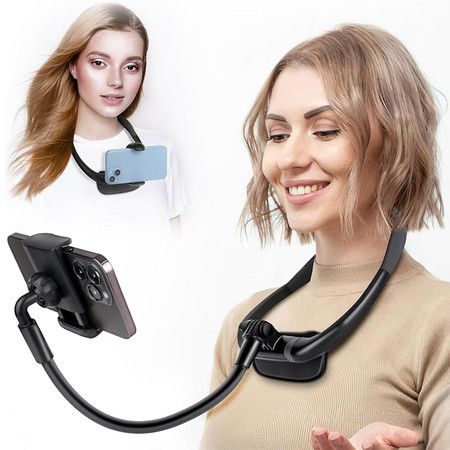 Cell Phone Stand, Neck Cell Phone Holder, Hand Free Flexible Gooseneck Phone Holder for Bed for 4.7 to 6.7 inch Phone