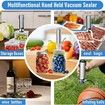 Handheld Vacuum Sealer Portable Cordless Food Machine Reusable Bags Dry Moist Modes Seal Cover Mason Inflation
