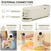 Mini Vacuum Sealer Food 3-in-1 Cordless Rechargeable Dry Moist Storage 4 Snack Bags Heat Sealer Chip Inflation Pump,Beige