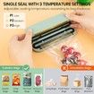 Mini Vacuum Sealer Food 3-in-1 Cordless Rechargeable Dry Moist Storage 4 Snack Bags Heat Sealer Chip Inflation Pump,Green