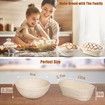 Banneton Bread Proofing Basket with Liners, Round and Oval Sourdough Starter Kit, Sourdough Bread Baking Supplies, Bread Making Tools