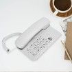 Landline Phone, Wired Desktop Wall Mount Corded Telephone English Extension Phone with Redial Flash Function for Home, Office, White