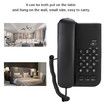 Landline Phone, Wired Desktop Wall Mount Corded Telephone English Extension Phone with Redial Flash Function for Home, Office, Black